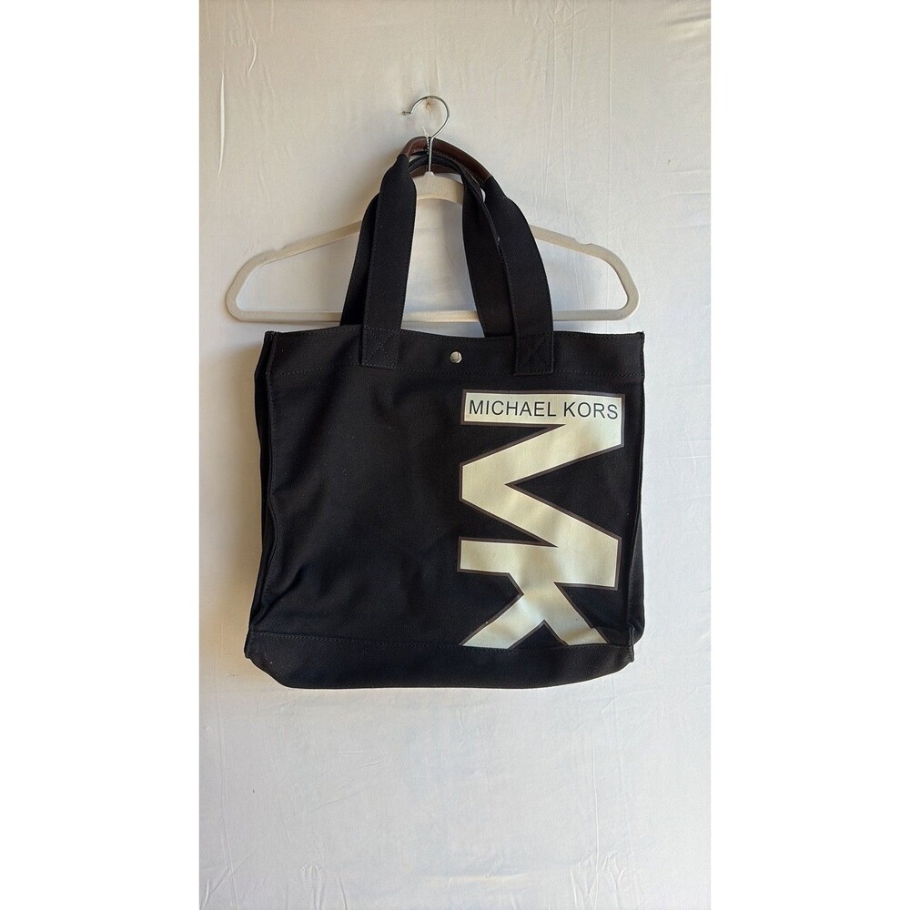 Michael Kors Logo Canvas Tote Bag in Black and White 16”x5” 13” height